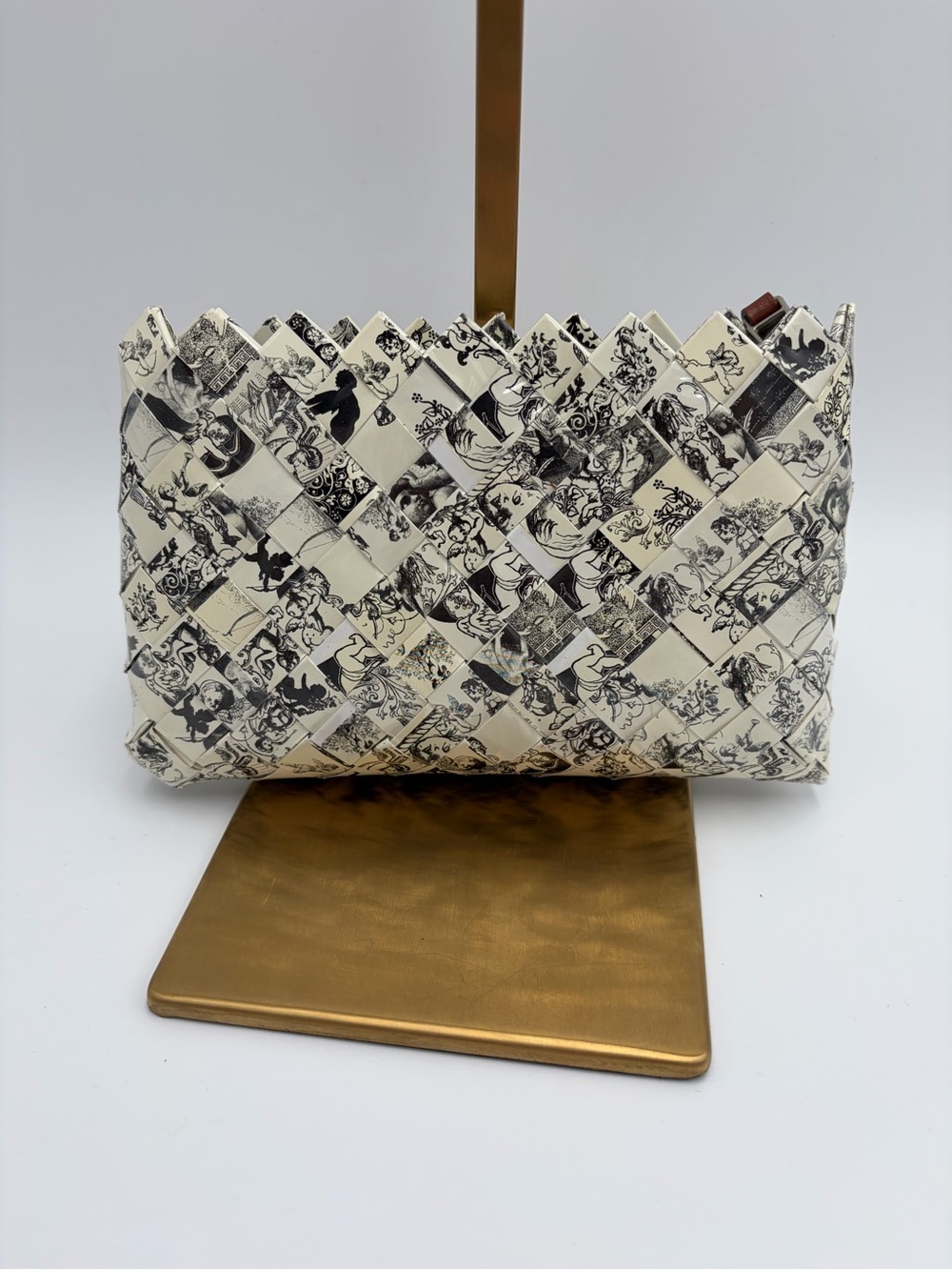 Nahui Ollin Black White Art Print Woven Clutch Dark Academia Y2K